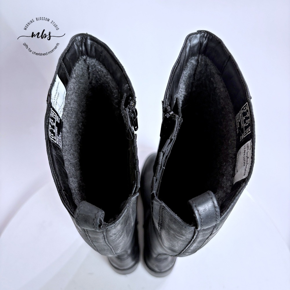 Clarks‎ Leather Fur Lined Side Zip Tall Boots Black Women 7 - Picture 13 of 13